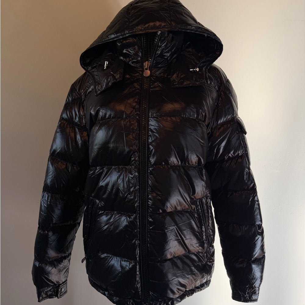 Moncler Shiny Black Puffer Jacket- Maya Jacket
